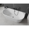 Mexen Oval wanna wolnostojąca przyścienna 140 x 75 cm, biała, przelew czarny - 52671407500-70