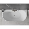 Mexen Oval freistehende Wandbadewanne 140 x 75 cm, weiß, mit mattverchromtem Überlauf - 52671407500-97