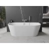 Mexen Oval freestanding back-to-wall bathtub 150 x 75 cm, white, chrome overflow - 52671507500-01