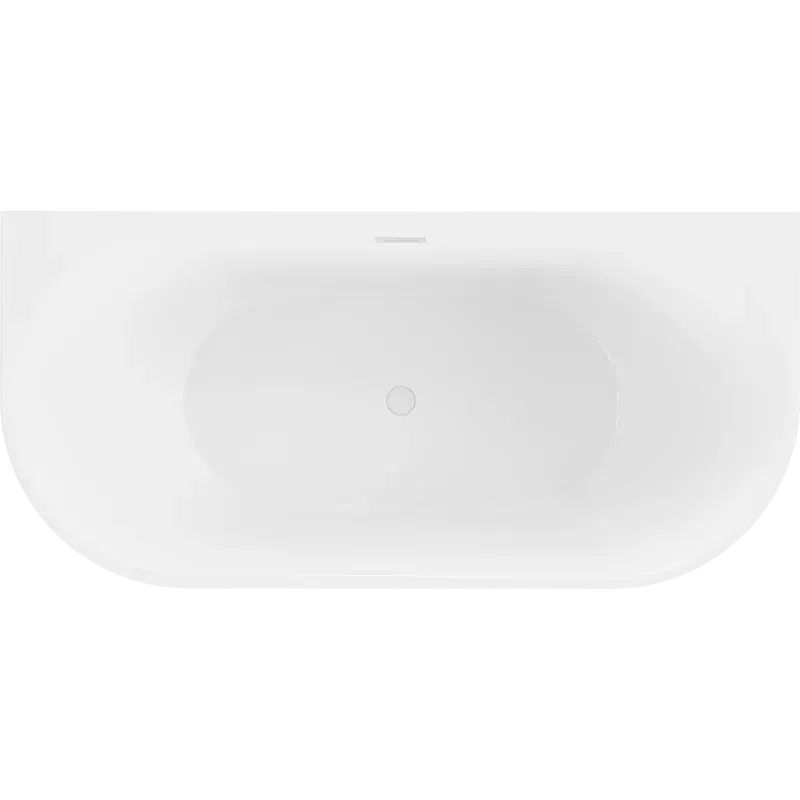 Mexen Oval banheira independente junto à parede 150 x 75 cm, branca, transbordamento branco - 52671507500-20