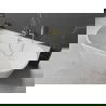 Mexen Oval vrijstaande ligbad tegen de muur 150 x 75 cm, wit, overloop goud - 52671507500-50