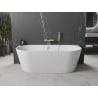 Mexen Oval freistehende wandmontierte Badewanne 150 x 75 cm, weiß, Überlauf gebürstet gold - 52671507500-55