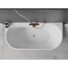 Mexen Oval baignoire autoportante adossée 150 x 75 cm, blanche, trop-plein en cuivre brossé - 52671507500-65