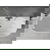 Mexen Oval vrijstaande ovale badkuip tegen de muur 150 x 75 cm, wit, met overloop gun gray geborsteld - 52671507500-66