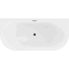 Baignoire Mexen Oval autoportante murale 150 x 75 cm, blanche, trop-plein noir - 52671507500-70