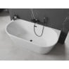 Mexen Oval freistehende Wandbadewanne 150 x 75 cm, weiß, schwarzer Überlauf - 52671507500-70