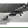 Baignoire Mexen Oval autoportante murale 150 x 75 cm, blanche, trop-plein noir - 52671507500-70