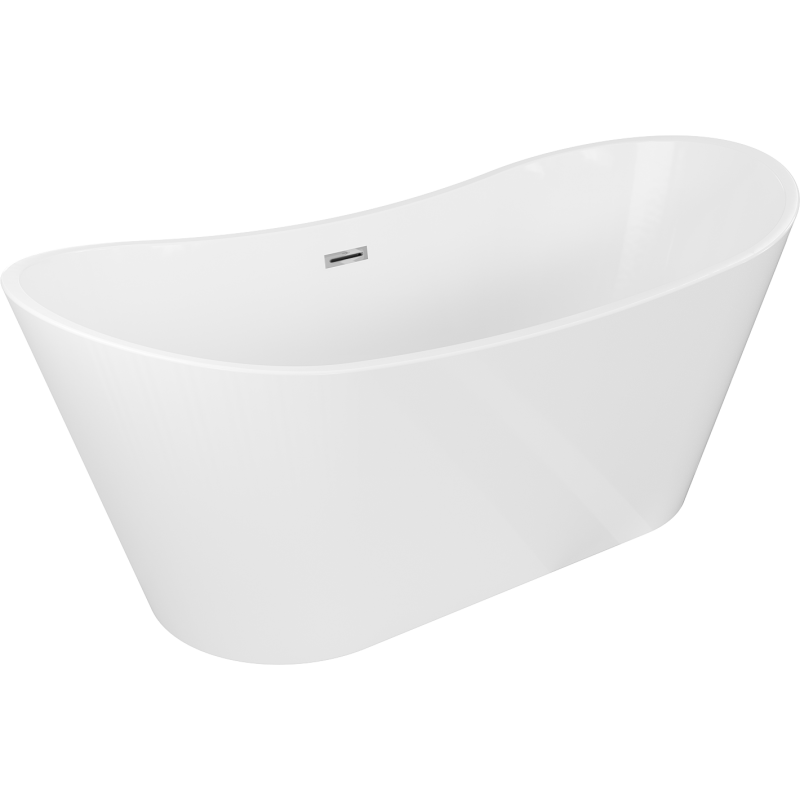 Mexen Montana freistehende Badewanne 170 x 80 cm, weiß, Überlauf chrom - 52011708000-01