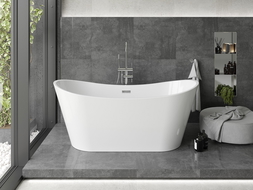 Mexen Montana freistehende Badewanne 170 x 80 cm, weiß, Überlauf chrom - 52011708000-01
