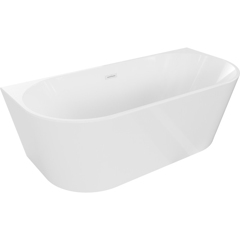Mexen Oval samostojeća kada uz zid 160 x 80 cm, bijela, bijeli preljev - 52671608000-20