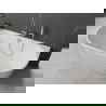 Mexen Oval vrijstaande tegenwand badkuip 160 x 80 cm, wit, overloop chroom - 52671608000-01