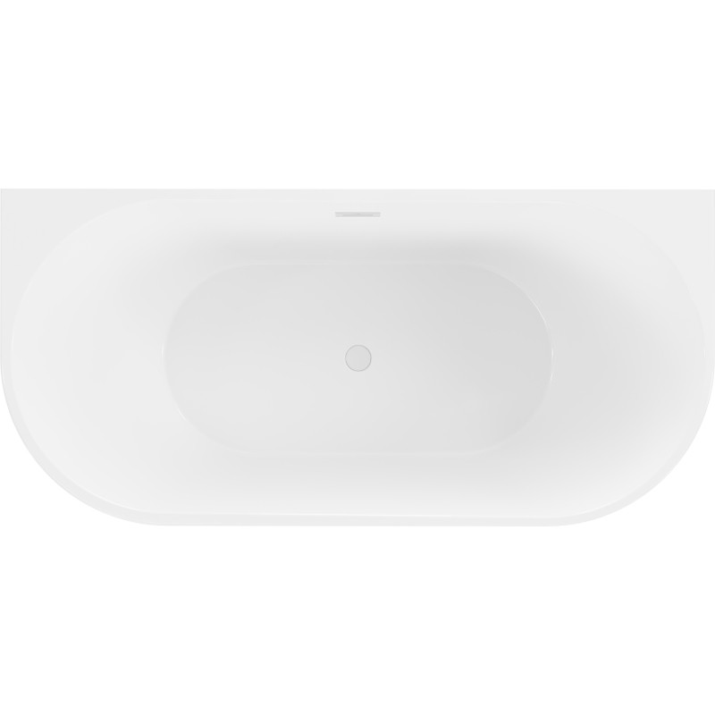 Mexen Oval samostojeća kada uz zid 160 x 80 cm, bijela, bijeli preljev - 52671608000-20