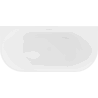 Mexen Oval freistehende Wandbadewanne 160 x 80 cm, weiß, weißer Überlauf - 52671608000-20