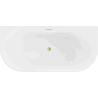 Mexen Oval wanna wolnostojąca przyścienna 160 x 80 cm, biała, przelew złoty szczotkowany - 52671608000-55