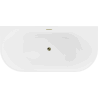 Mexen Oval freistehende Wandbadewanne 160 x 80 cm, weiß, mit Überlauf in Gold - 52671608000-50