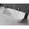 Mexen Oval wanna wolnostojąca przyścienna 160 x 80 cm, biała, przelew złoty - 52671608000-50