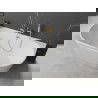 Mexen Oval vrijstaande tegen de muur geplaatste badkuip 160 x 80 cm, wit, overloop goud geborsteld - 52671608000-55