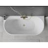Mexen Oval freistehende Wandbadewanne 160 x 80 cm, weiß, mit Überlauf in Gold - 52671608000-50