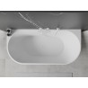 Mexen Oval samostojeća kada uz zid 160 x 80 cm, bijela, bijeli preljev - 52671608000-20