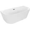 Mexen Oval wanna wolnostojąca przyścienna 160 x 80 cm, biała, przelew czarny - 52671608000-70