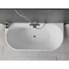 Mexen Oval freestanding back-to-wall bath 160 x 80 cm, white, brushed gun gray overflow - 52671608000-66