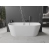 Mexen Oval wanna wolnostojąca przyścienna 160 x 80 cm, biała, przelew gun metal - 52671608000-95