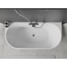 Mexen Oval 160 x 80 cm Back-to-Wall Freestanding Bath, White, Gun Metal Overflow - 52671608000-95
