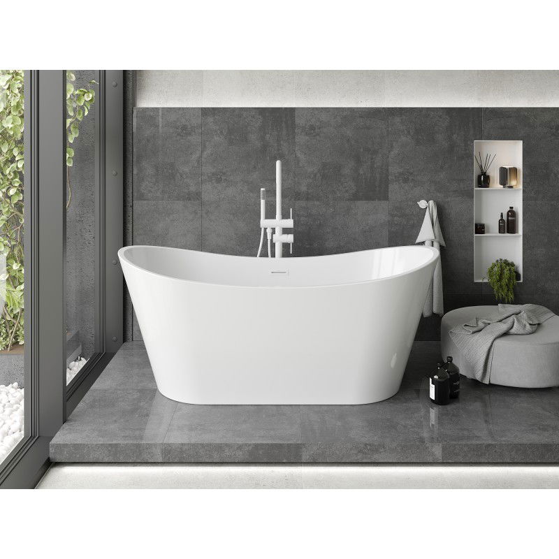 Mexen Montana vasca da bagno autoportante 170 x 80 cm, bianca, troppo pieno bianco - 52011708000-20