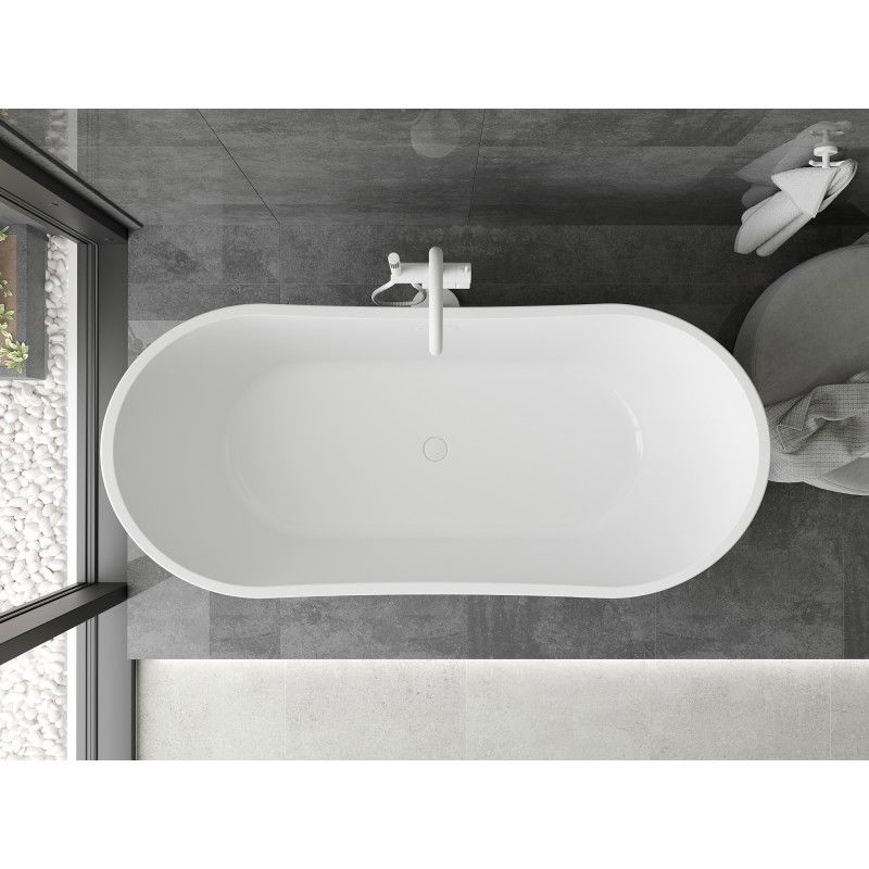 Mexen Montana vasca da bagno indipendente 170 x 80 cm, bianca, troppopieno bianco - 52011708000-20