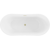 Mexen Montana freistehende Badewanne 170 x 80 cm, weiß, mit abgerundetem goldenen Überlauf - 52011708000-55