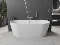 Mexen Oval wanna wolnostojąca przyścienna 180 x 80 cm, biała, przelew chrom - 52671808000-01