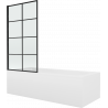 Mexen Vega Rechteckwanne 160 x 70 cm mit Verkleidung und 1-flügeliger Duschwand 70 cm, schwarzes Muster - 550116070X9307017077