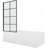 Mexen Vega rechthoekig bad 160 x 70 cm met ombouw en 1-delig scherm 70 cm, zwart patroon - 550116070X9307017077