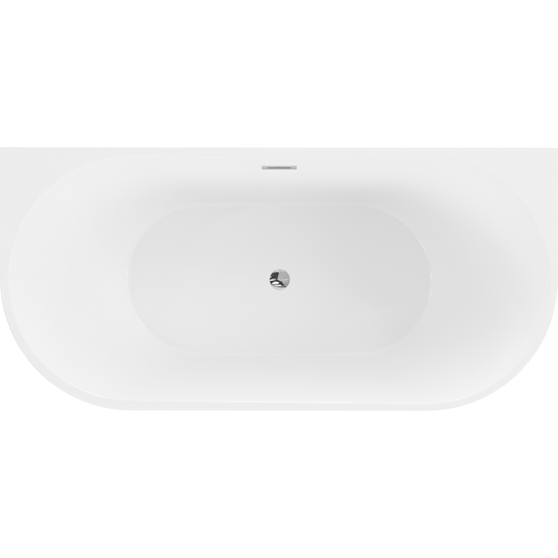 Mexen Oval wanna wolnostojąca przyścienna 170 x 80 cm, biała, przelew chrom - 52671708000-01