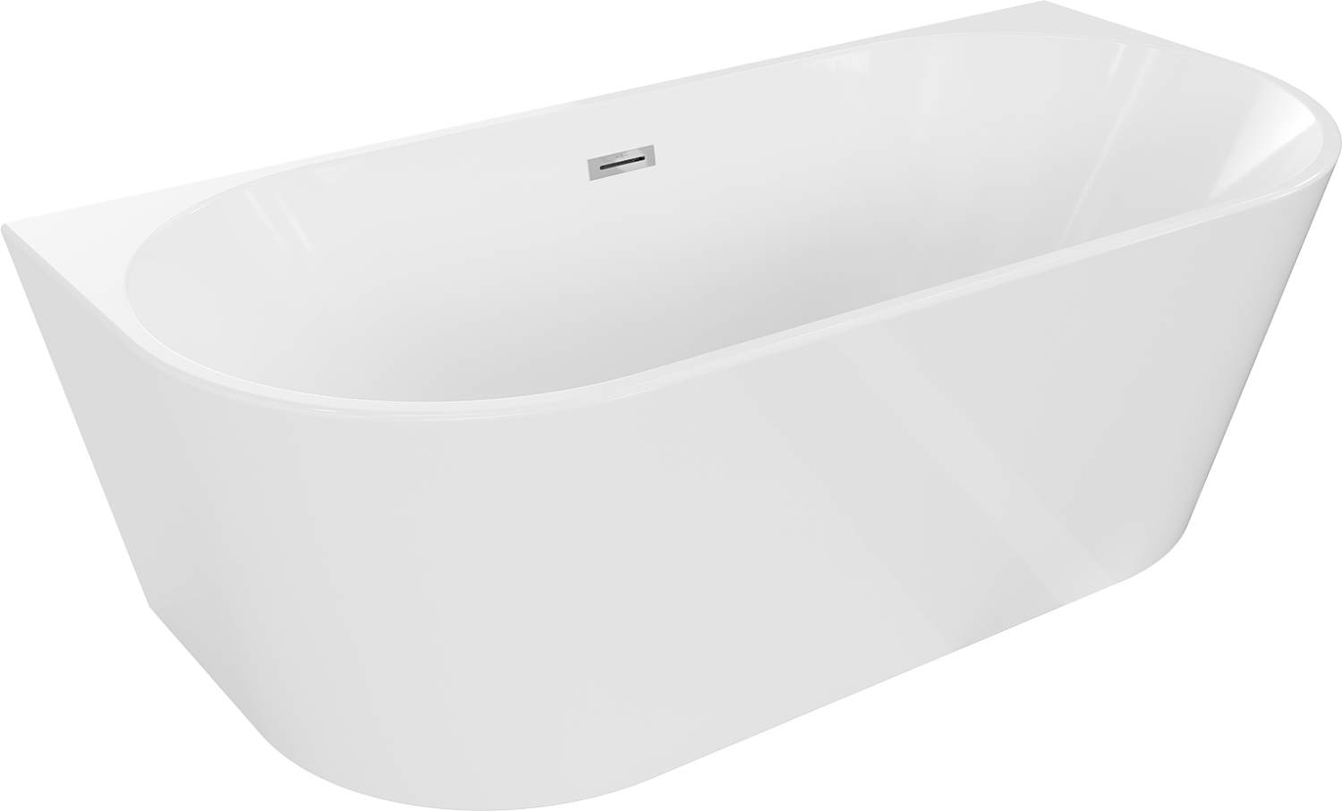 【miです】 Mexen Oval wanna wolnostojąca przyścienna 170 x 80 cm, biała