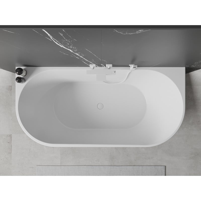 Mexen Oval freestanding wall-mounted bath 170 x 80 cm, white, white overflow - 52671708000-20