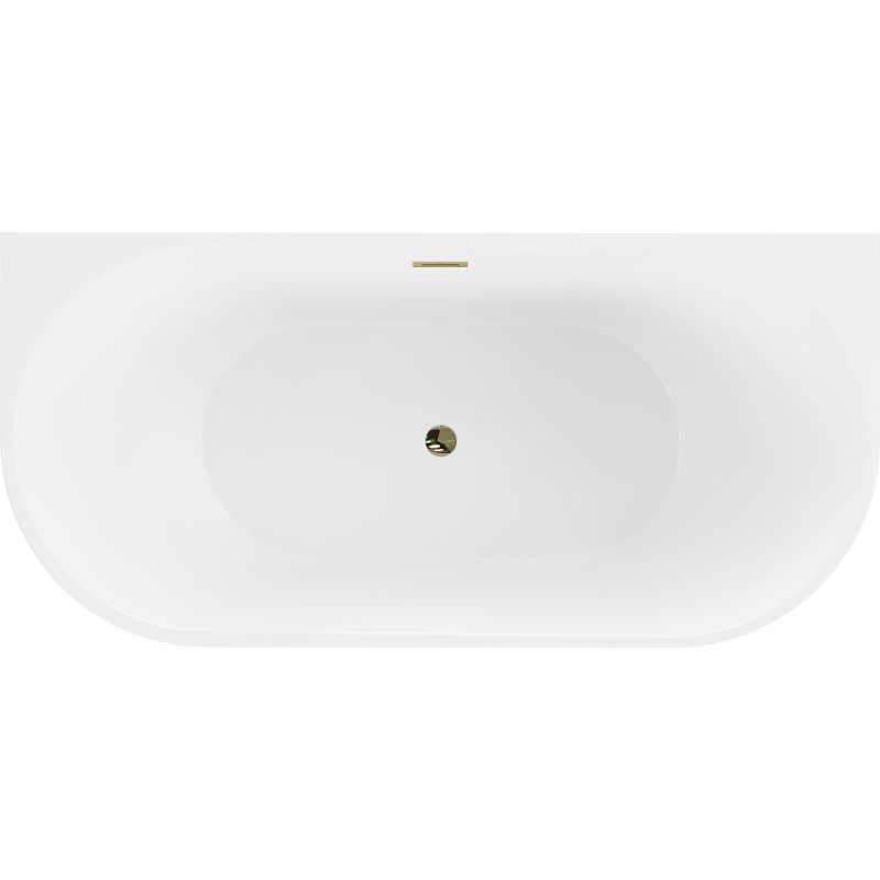 Mexen Oval wanna wolnostojąca przyścienna 170 x 80 cm, biała, przelew złoty - 52671708000-50