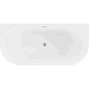 Mexen Oval freistehende Wandbadewanne 180 x 80 cm, weiß, gebürsteter Messing-Überlauf - 52671808000-65