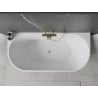Mexen Oval freestanding wall-adjacent bathtub 170 x 80 cm, white, brushed gold overflow - 52671708000-55