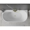 Mexen Oval wanna wolnostojąca przyścienna 180 x 80 cm, biała, przelew złoty szczotkowany - 52671808000-55