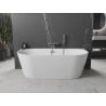 Mexen Oval freistehende Wandbadewanne 180 x 80 cm, weiß, Überlauf gun gray gebürstet - 52671808000-66