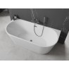 Mexen Oval wanna wolnostojąca przyścienna 170 x 80 cm, biała, przelew gun gray szczotkowany - 52671708000-66