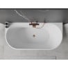 Mexen Oval vasca da bagno autoportante a parete 180 x 80 cm, bianca, troppopieno oro rosa - 52671808000-60
