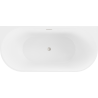 Mexen Oval Badewanne wandhängend 180 x 80 cm, weiß, Überlauf in gebürstetem Nickel - 52671808000-97