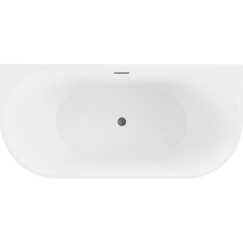 Mexen Oval wanna wolnostojąca przyścienna 180 x 80 cm, biała, przelew gun metal - 52671808000-95