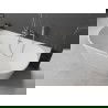 Mexen Oval Badewanne wandhängend 180 x 80 cm, weiß, Überlauf in gebürstetem Nickel - 52671808000-97