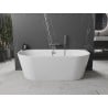 Mexen Oval wanna wolnostojąca przyścienna 180 x 80 cm, biała, przelew gun metal - 52671808000-95