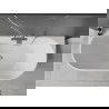 Mexen Oval Badewanne wandhängend 180 x 80 cm, weiß, Überlauf in gebürstetem Nickel - 52671808000-97