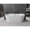 Mexen Oval baignoire autoportante adossée 180 x 80 cm, blanche, trop-plein noir - 52671808000-70