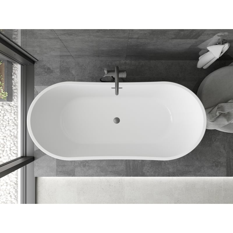 Mexen Montana samostojeća kada 170 x 80 cm, bijela, preljev gun gray brušeni - 52011708000-66
